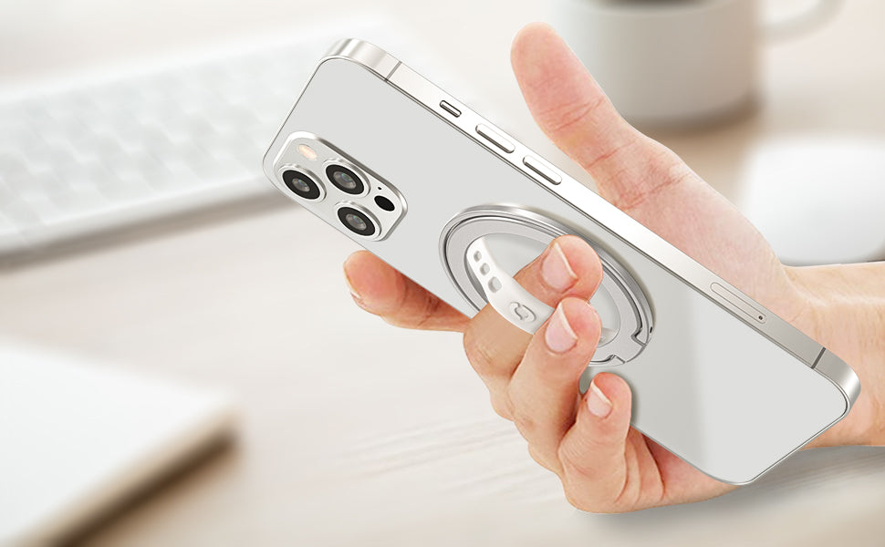 EWA Magnetic Phone Grip and Stand with Silicone Finger Strap for Magsafe Ring Holder Only for iPhone 13 12 Pro/Pro Max/Mini