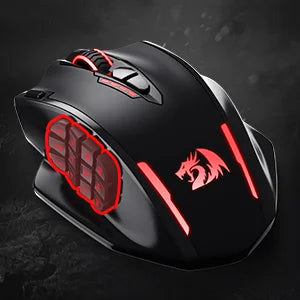 Redragon M913 Gaming 16000 DPI Wired 2.4Ghz Wireless RGB Optical Gamer Mice 16 Programmable Buttons, Black/White Mouse