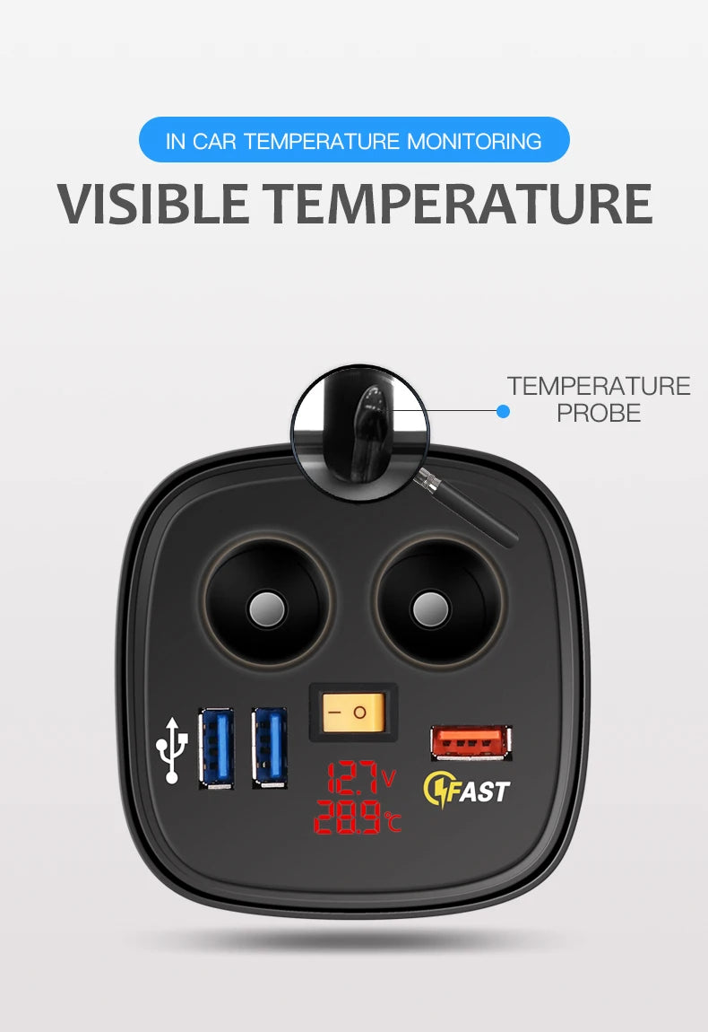 9V 8A Phone Usb 12V Car Charger Cup for iphone samsung huawei Xiaomi Dual Cigarette Lighter Socket Adapter Fast Charger QC 3.0