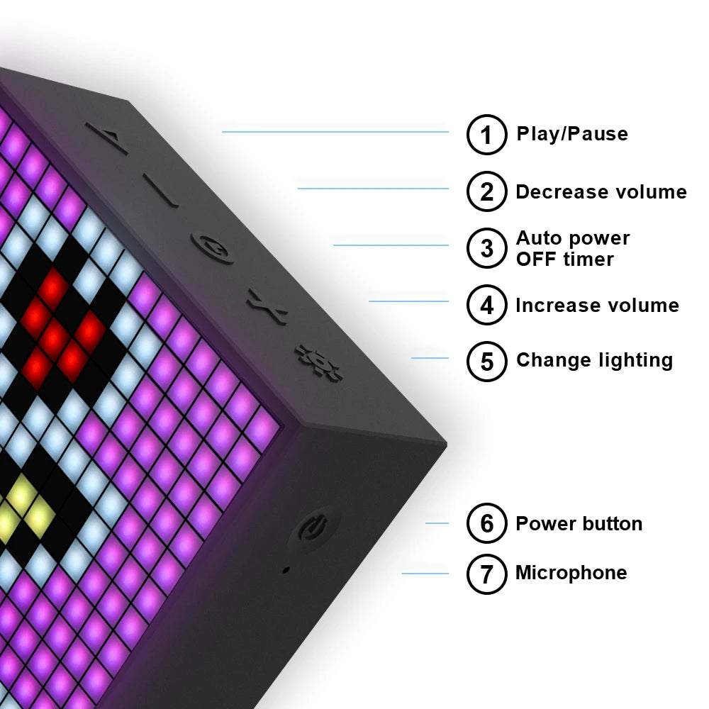 Divoom Timebox Evo speakers bluetooth wireless with Clock Alarm Programmable LED Display for Pixel Art Creation Unique Gift