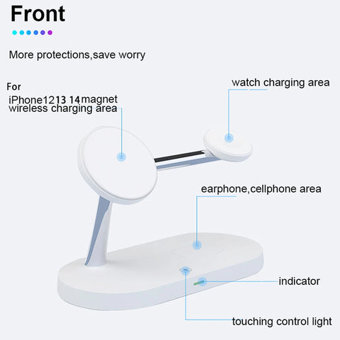 3 in 1 Wireless Charger Stand For iPhone 12/13/14/15/16/17 Fast Charging Station for Apple Watch 10 9 8 7 6 5 4 Airpods 2 3 Pro