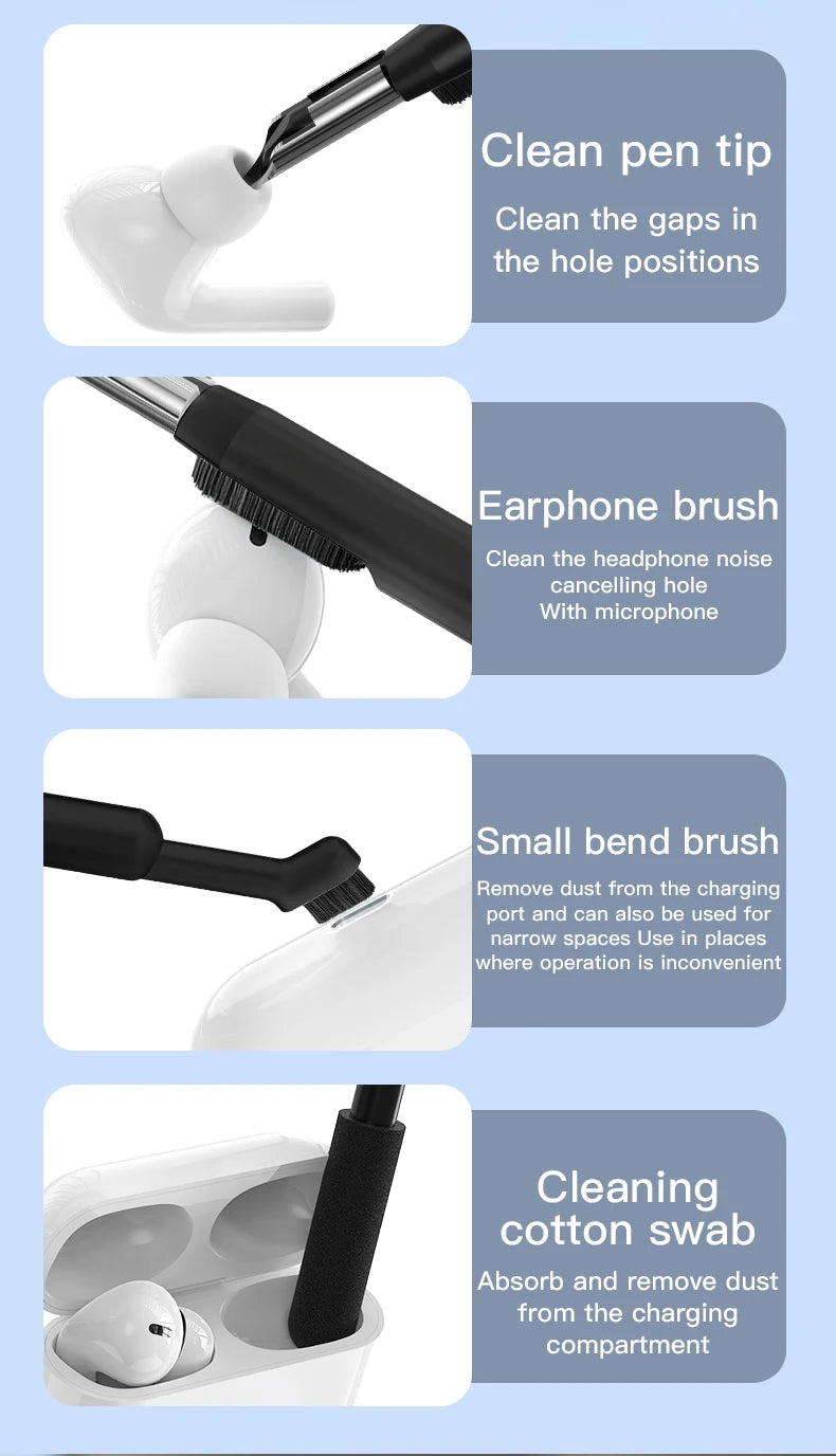 22 in1 Digital Cleaning Kit Phone Camera Laptop keyboard Cleaning Headset brush key Screen cleaner Dust Collector gift