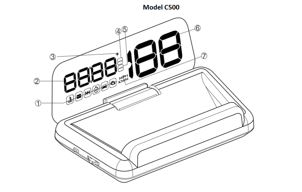 C500 OBD2 T900 GPS HUD Car Head-Up Display OBD Windshield Projector Speedometer Digital Auto Accessories Automotive Electronics