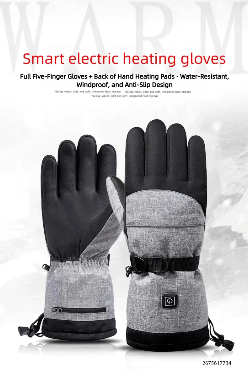 Skiing Heated Glove Rechargeable 5000Mah New Ski Electric Heated Gloves Winter Warm Moto Heated Gloves Warm Waterproof
