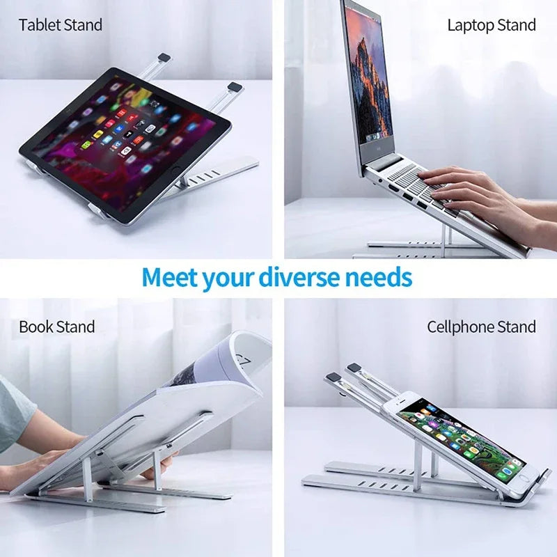 Aluminum Alloy Laptop Holder Stand Adjustable Foldable Portable for Notebook Computer Bracket Lifting  Non-slip Holder