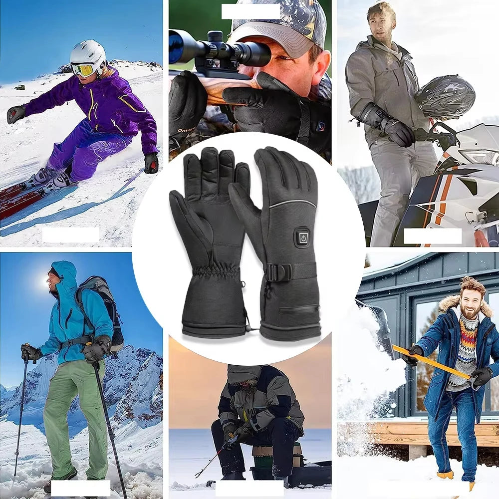 Skiing Heated Glove Rechargeable 5000Mah New Ski Electric Heated Gloves Winter Warm Moto Heated Gloves Warm Waterproof