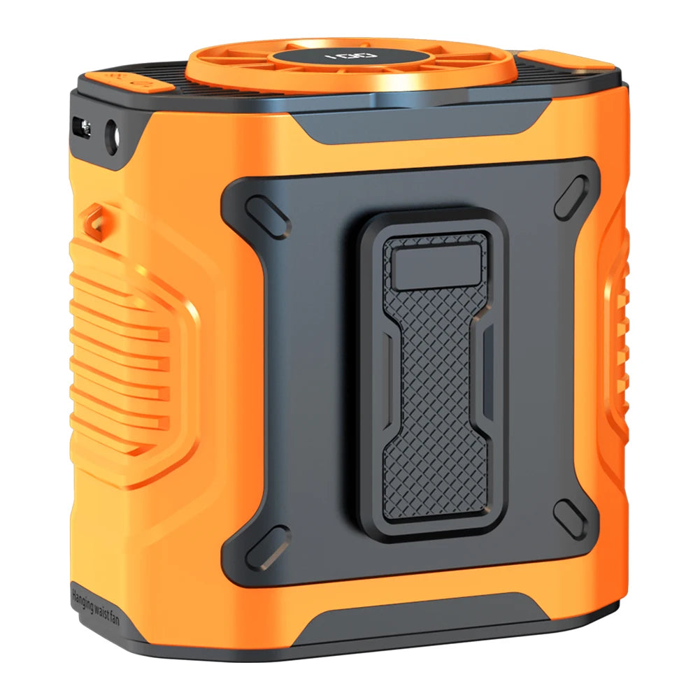 4000mAh Waist Clip Fan Rechargeable Personal Wearable Belt Clip Fan Portable Powerbank Flashlight Fan for Outdoor Camping Hiking