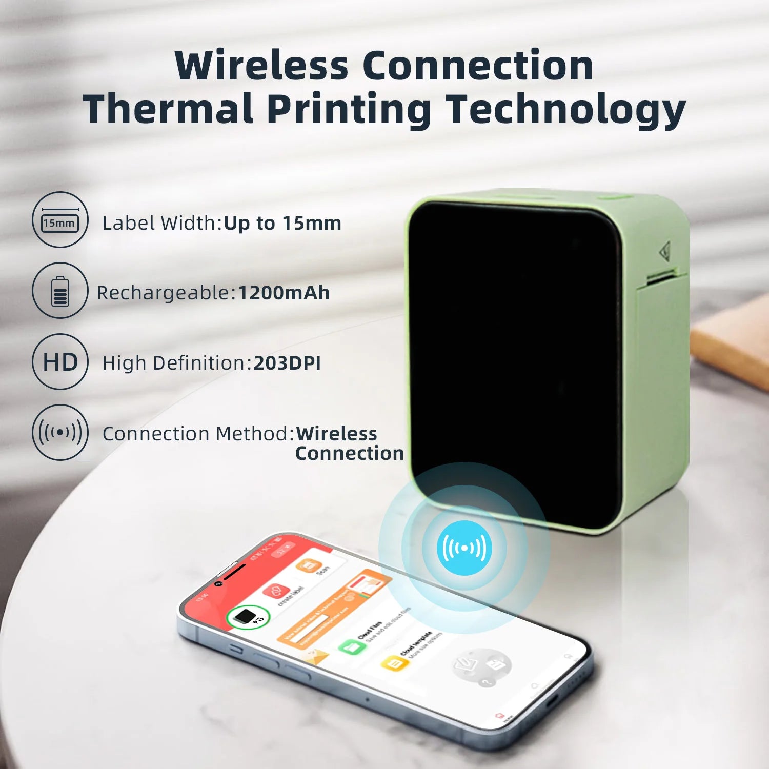 MarkLife P15 Mini Portable Thermal Printer Wireless Bluetooth-compatible Label Tag for Home Office Labeling Sticker Machine