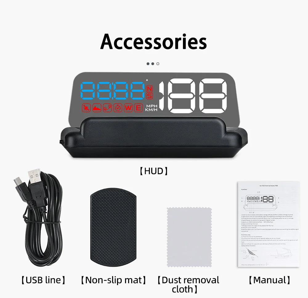 C500 OBD2 T900 GPS HUD Car Head-Up Display OBD Windshield Projector Speedometer Digital Auto Accessories Automotive Electronics