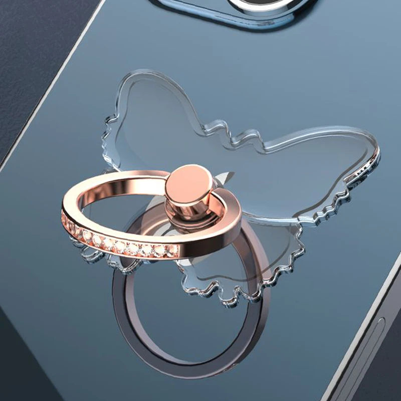Transparent Cell Phone Ring Holder Stand 360°Degree Rotation Clear Finger Grip Kickstand Compatible iPhone Xiaomi for Phone Case