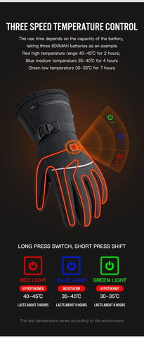 Skiing Heated Glove Rechargeable 5000Mah New Ski Electric Heated Gloves Winter Warm Moto Heated Gloves Warm Waterproof