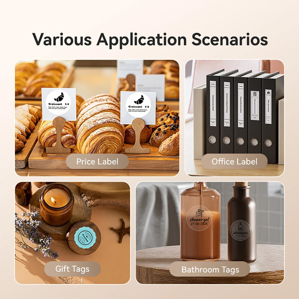 NiiMbot B21 Mini Thermal Printer Wireless Barcode Label Maker Bluetooth Portable Adhesive Label Printers for Office Commercial