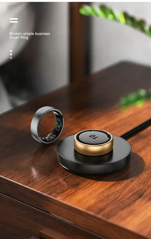 Uhoofit R10 Smart Ring with Charging Dock Men Women Health Sleep Heart Rate Monitoring IP68 & 5ATM Waterproof Multi-sport Mode