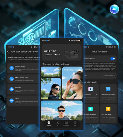 AI Smart Glasses with 8MP Camera Video Recording 100+ Languages Translation Sunglasses Bluetooth Call Music Play Men Women 2025