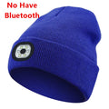Can be equipped with Wireless Bluetooth music knitted hat new outdoorledlighting rechargeable detachable luminous sleeve cap