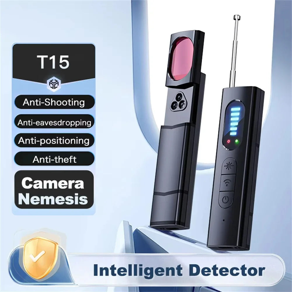 T15 Hidden Camera Detector Anti-Spy Car GPS Tracker Listening Device Bug RF Wireless All Scanner Gadget Security Protection