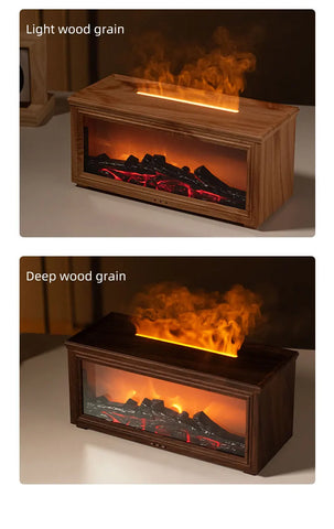 Simulated Fireplace Flames Aroma Diffuser Aromatherapy Essential Oils Ultrasonic Air Humidifier Sprayer Remote Controls