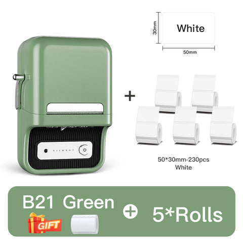 NiiMbot B21 Mini Thermal Printer Wireless Barcode Label Maker Bluetooth Portable Adhesive Label Printers for Office Commercial