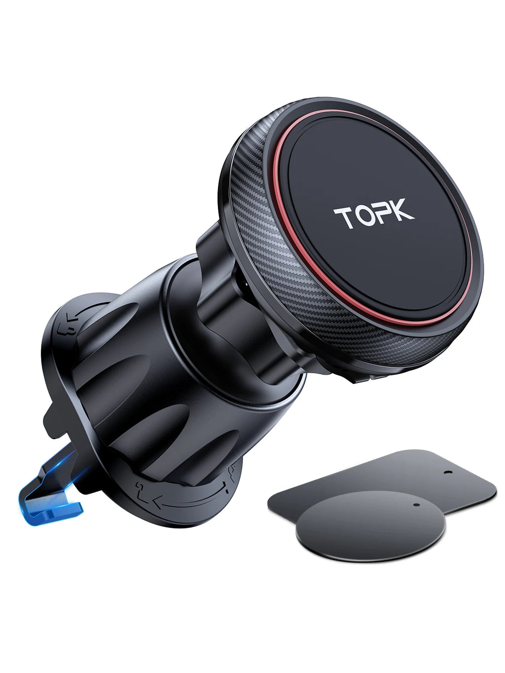 TOPK Magnetic Car Phone Mount in Car Phone Holder Air Vent Magnetic, 6 N52 Magnets Universal Mobile Phone Holders for iPhone 15