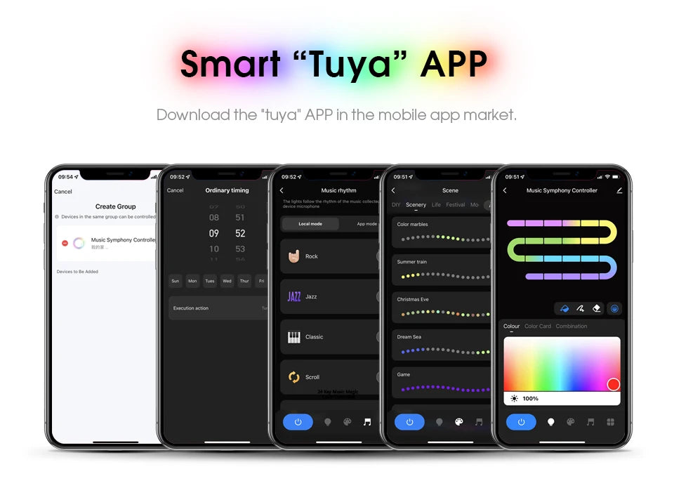 Tuya Smart WIFI RGBIC COB LED Strip Light Tape Addressable WS2811 IC Flexible RGB Neon LED Light 12V APPControl for Alexa Google