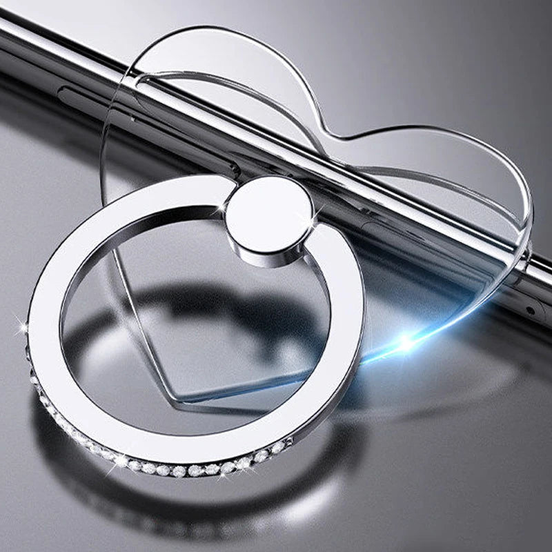 Transparent Cell Phone Ring Holder Stand 360°Degree Rotation Clear Finger Grip Kickstand Compatible iPhone Xiaomi for Phone Case