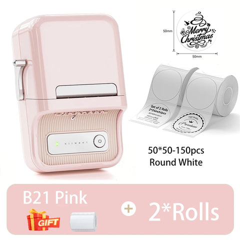 NiiMbot B21 Mini Thermal Printer Wireless Barcode Label Maker Bluetooth Portable Adhesive Label Printers for Office Commercial