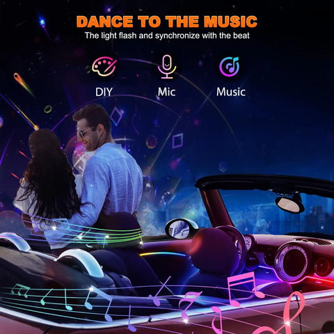Universal Symphony Car RGB LED Ambient Lights USB