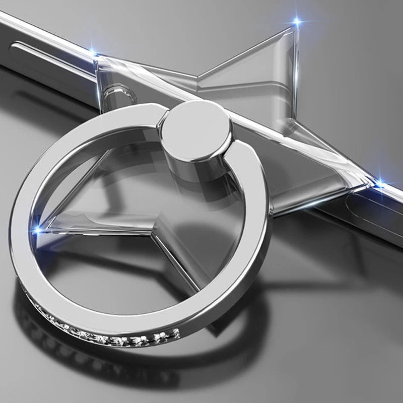 Transparent Cell Phone Ring Holder Stand 360°Degree Rotation Clear Finger Grip Kickstand Compatible iPhone Xiaomi for Phone Case