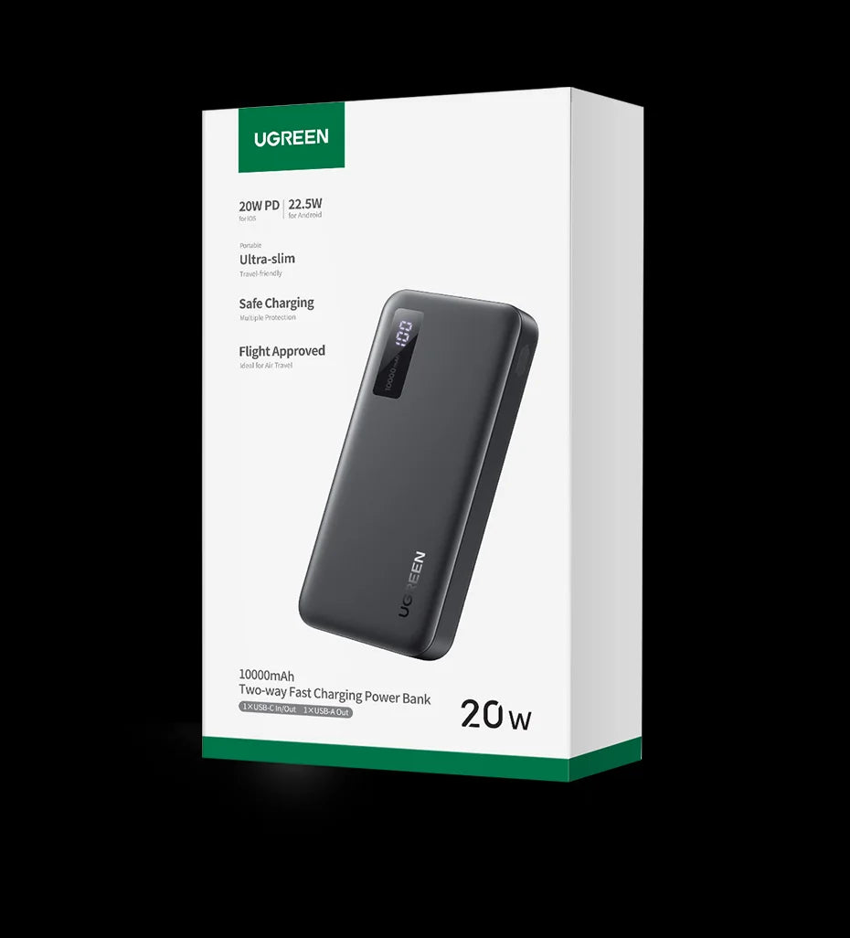 UGREEN 22.5W Power Bank Fast Charge 10000mAh Portable PowerBank for iPhone 15 Pro Max Xiaomi Huawei Phone External Battery PD20W
