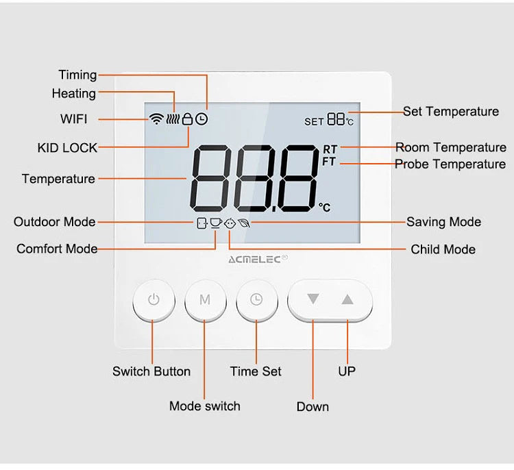 Tuya Smart Floor Heating Wifi Thermostat For Water Room Temperature Remote Controller Google Home\Aleax