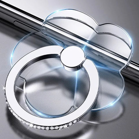 Transparent Cell Phone Ring Holder Stand 360°Degree Rotation Clear Finger Grip Kickstand Compatible iPhone Xiaomi for Phone Case