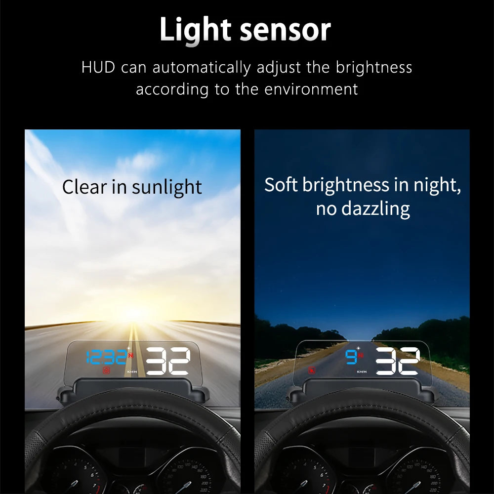 C500 OBD2 T900 GPS HUD Car Head-Up Display OBD Windshield Projector Speedometer Digital Auto Accessories Automotive Electronics