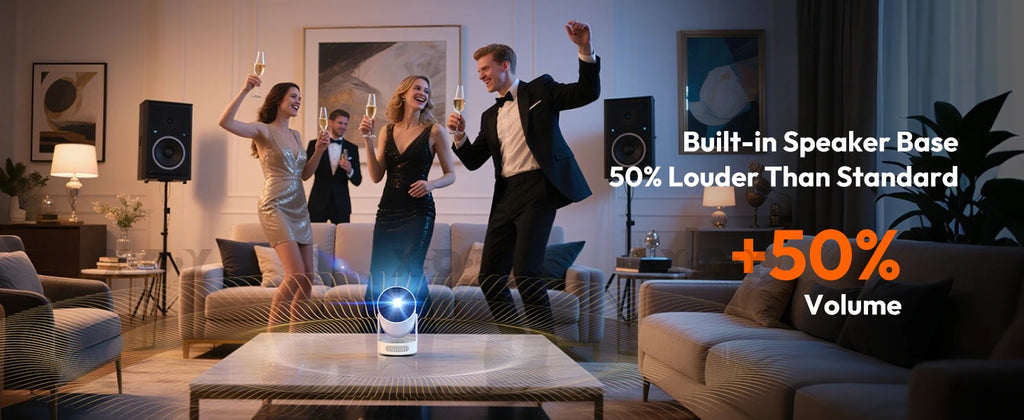 XGODY 4K 1080p LED Projector with 12000 Lumen Brightness, WiFi 6 Bluetooth 5.0 Portable Home Theater System for entertainment