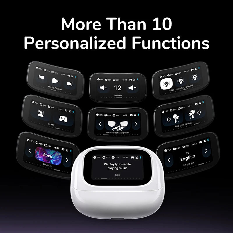 UGREEN LCD Full Color Smart Screen Wireless TWS Bluetooth Earphones Earbuds 52dB Active Noise Cancelling ANC In Ear Headphones