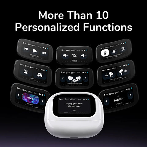 UGREEN LCD Full Color Smart Screen Wireless TWS Bluetooth Earphones Earbuds 52dB Active Noise Cancelling ANC In Ear Headphones