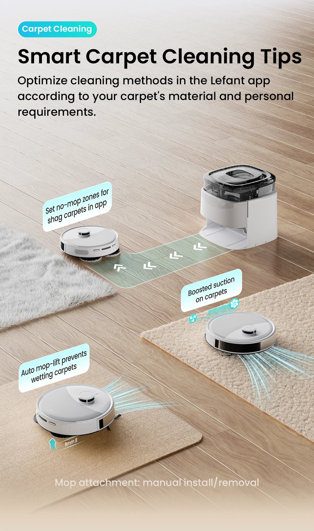 LEFANT M3 M3L Robot Vacuum Cleaner with Mapping, 12000Pa Suction, Emptying Station, Automatic Washing and Drying, DTOF Laser