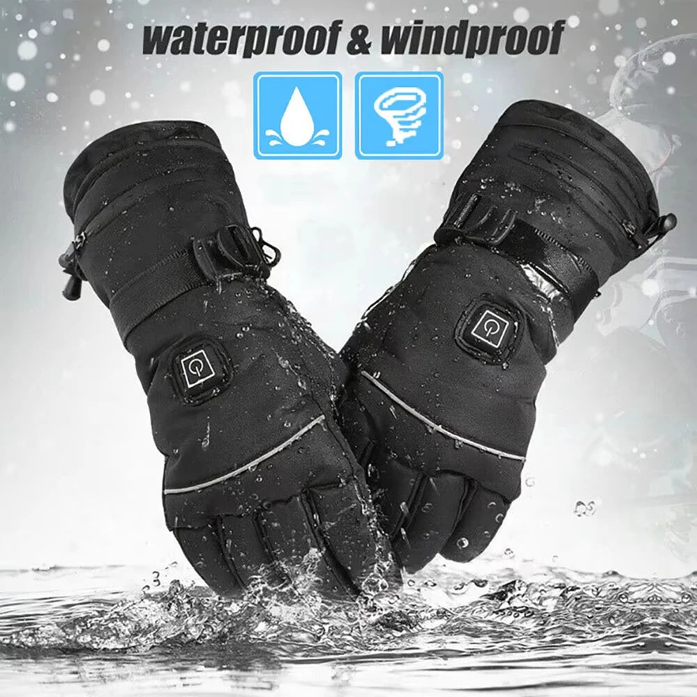 Skiing Heated Glove Rechargeable 5000Mah New Ski Electric Heated Gloves Winter Warm Moto Heated Gloves Warm Waterproof