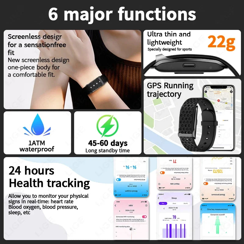 Smart Watch Men Women Fitness Smart Bracelet Sports Band Heart Rate Blood Pressure Monitor Waterproof Multifunction Watches