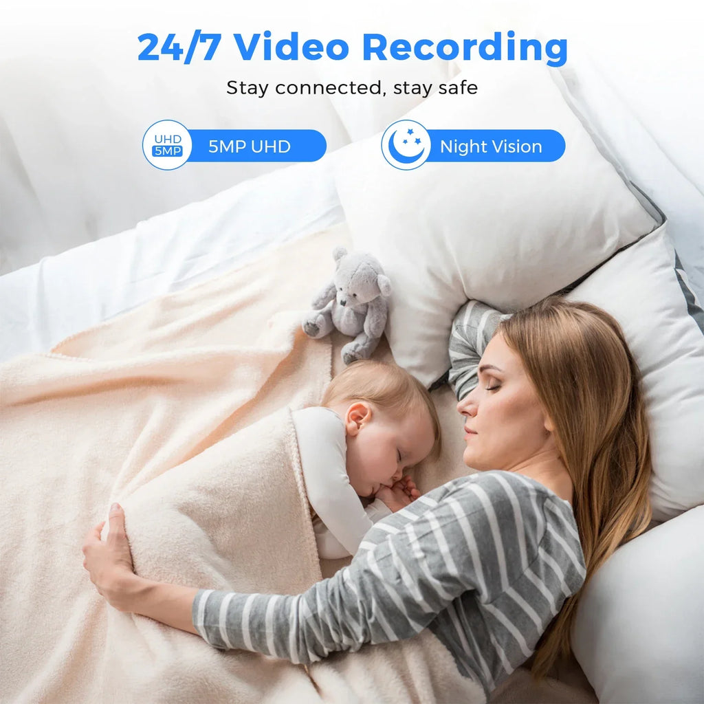 5MP HD Wifi Security Camera Mini Indoor Home Surveillance Camera Night Vision Two Ways Audio Human Detection O-KAM APP 5G IP CAM