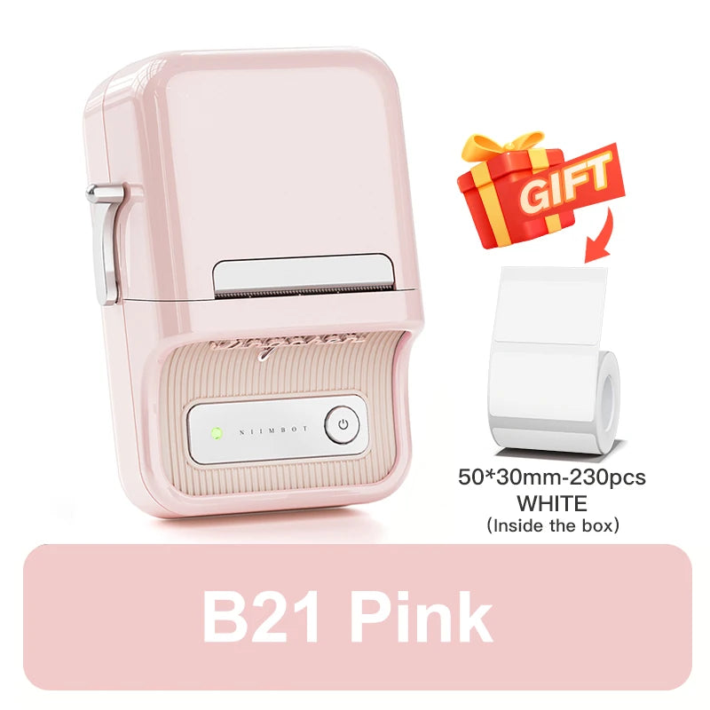 NiiMbot B21 Mini Thermal Printer Wireless Barcode Label Maker Bluetooth Portable Adhesive Label Printers for Office Commercial