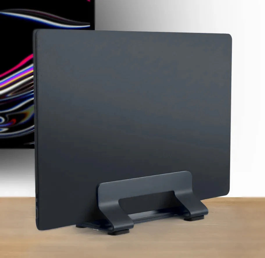 Vertical Laptop Stand Tool-Free Adjustable Aluminum Laptop Stand Holder Vertical Width From 0.35"-1.6" Support Almost All Laptop