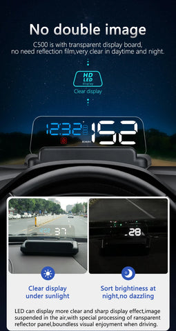 C500 OBD2 T900 GPS HUD Windshield Speedometer