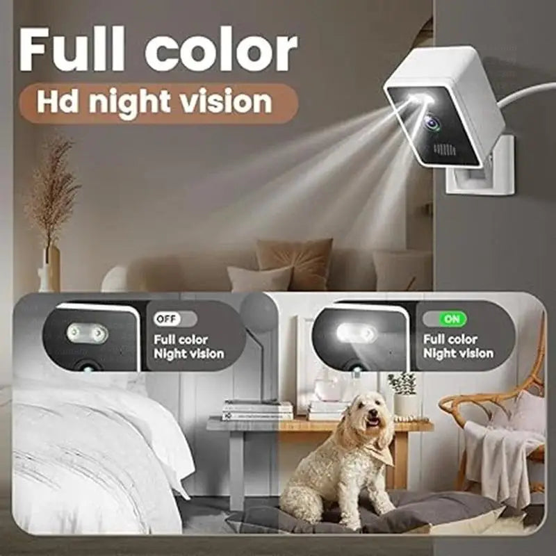 1080P HD WiFi Window Camera Glass Mount Security Camera Color Night Vision AI Motion Detection Two way Audio Cam