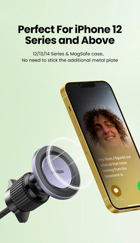UGREEN Magnetic Car Phone Holder – Air Vent Mount for MagSafe iPhone & Samsung