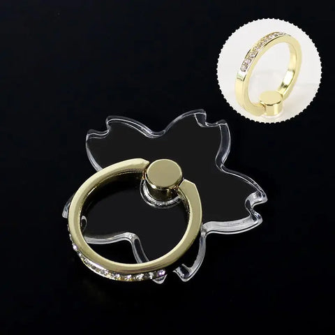 Transparent Cell Phone Ring Holder Stand 360°Degree Rotation Clear Finger Grip Kickstand Compatible iPhone Xiaomi for Phone Case