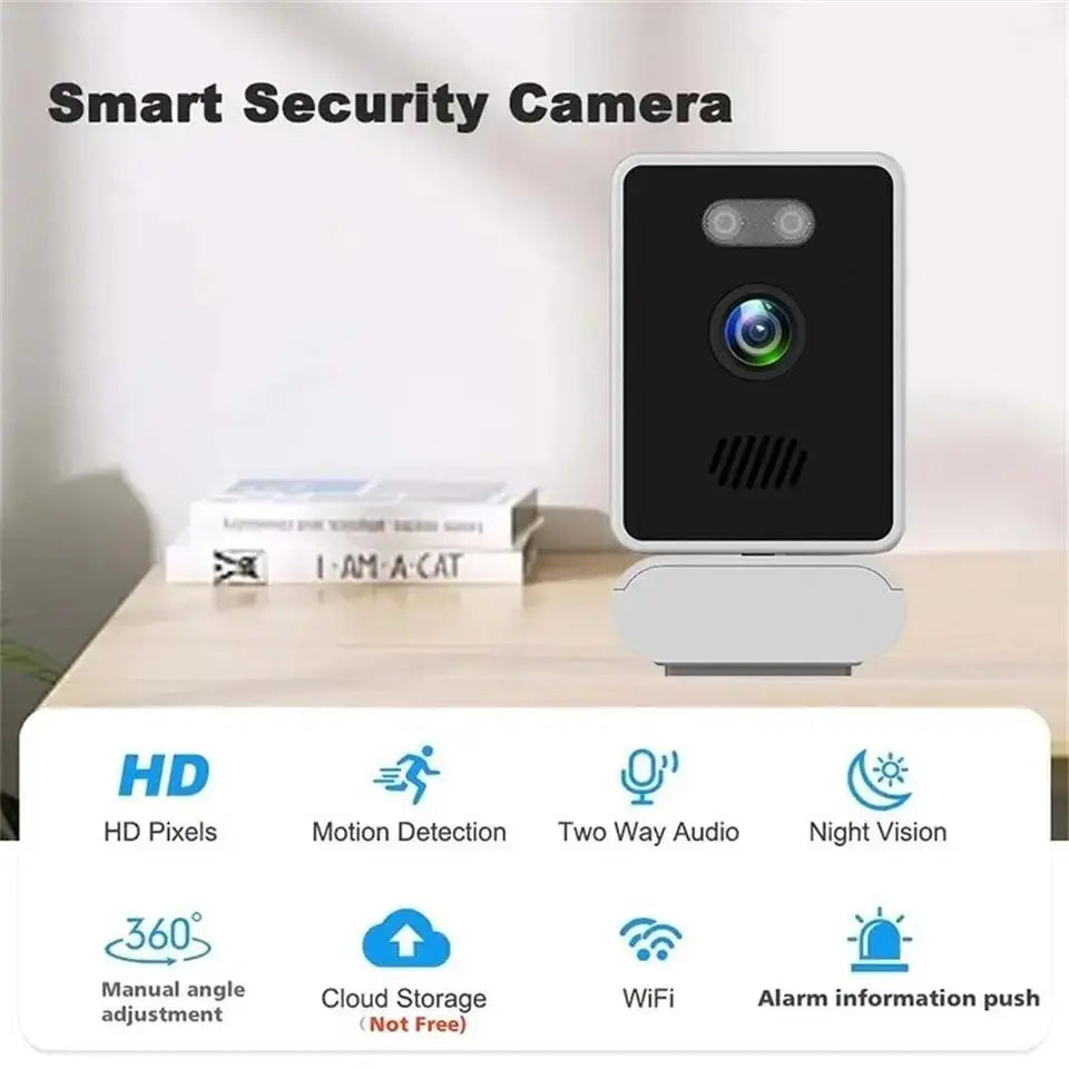 1080P HD WiFi Window Camera Glass Mount Security Camera Color Night Vision AI Motion Detection Two way Audio Cam