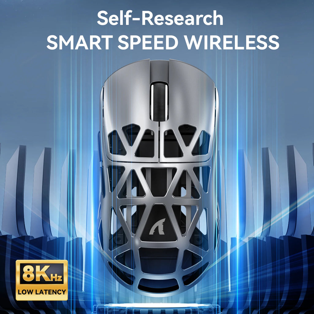Attack Shark R2 Gaming Wireless Mouse PAW3950 8K Magnesium Alloy Lightweight Gaming Mouse Bluetooth Tri-Mode for Gaming/Office