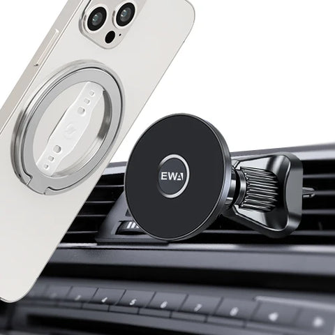 EWA Magnetic Phone Grip and Stand with Silicone Finger Strap for Magsafe Ring Holder Only for iPhone 13 12 Pro/Pro Max/Mini