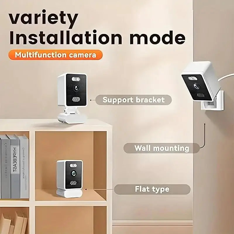1080P HD WiFi Window Camera Glass Mount Security Camera Color Night Vision AI Motion Detection Two way Audio Cam