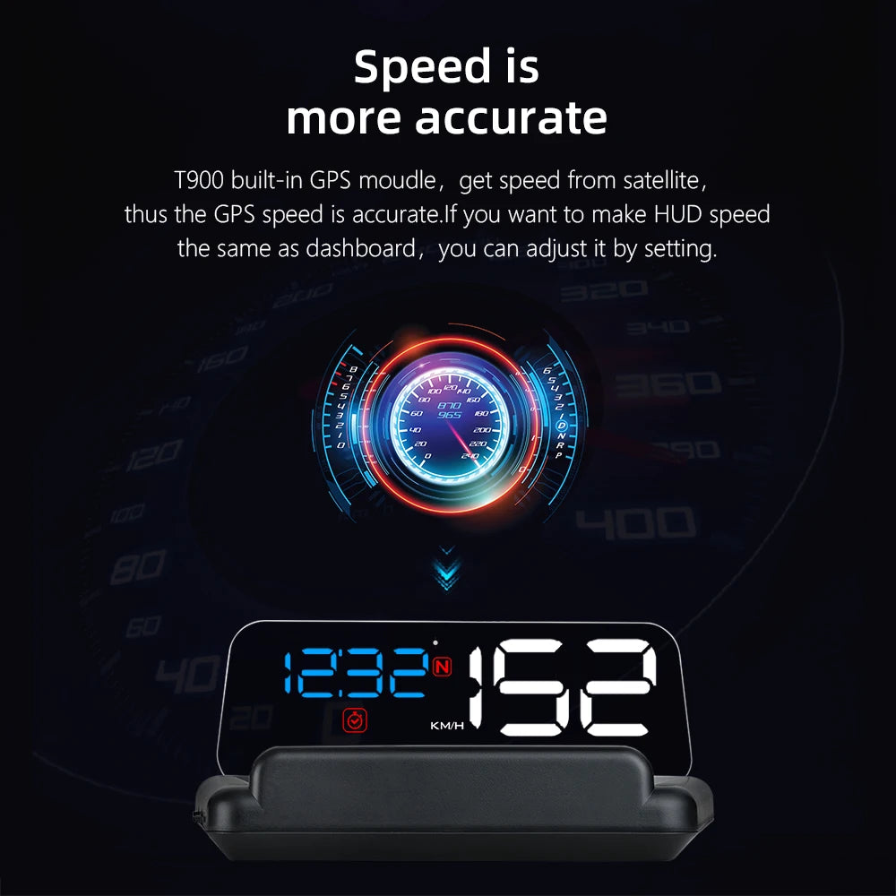 C500 OBD2 T900 GPS HUD Car Head-Up Display OBD Windshield Projector Speedometer Digital Auto Accessories Automotive Electronics